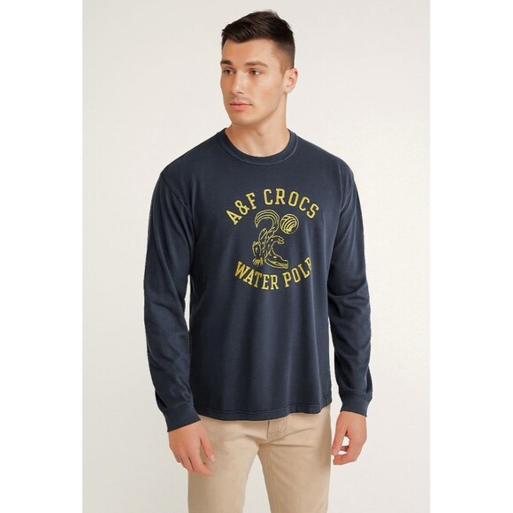 Vintage Y2K Abercrombie & Fitch A&F Crocs Water Polo Long Sleeve Shirt Men’s M - Picture 1 of 12